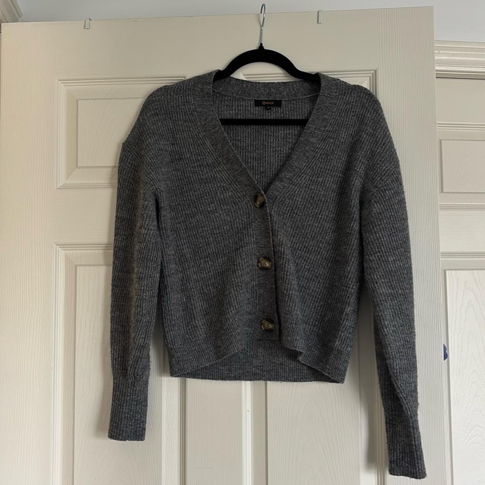Quince Alpaca Wool Cropped Cardigan